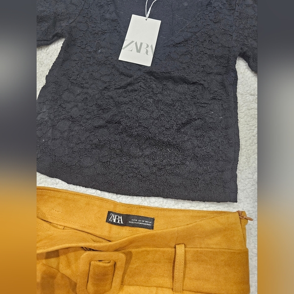 Zara suede skirt Lace crop top Bundle - Picture 4 of 6
